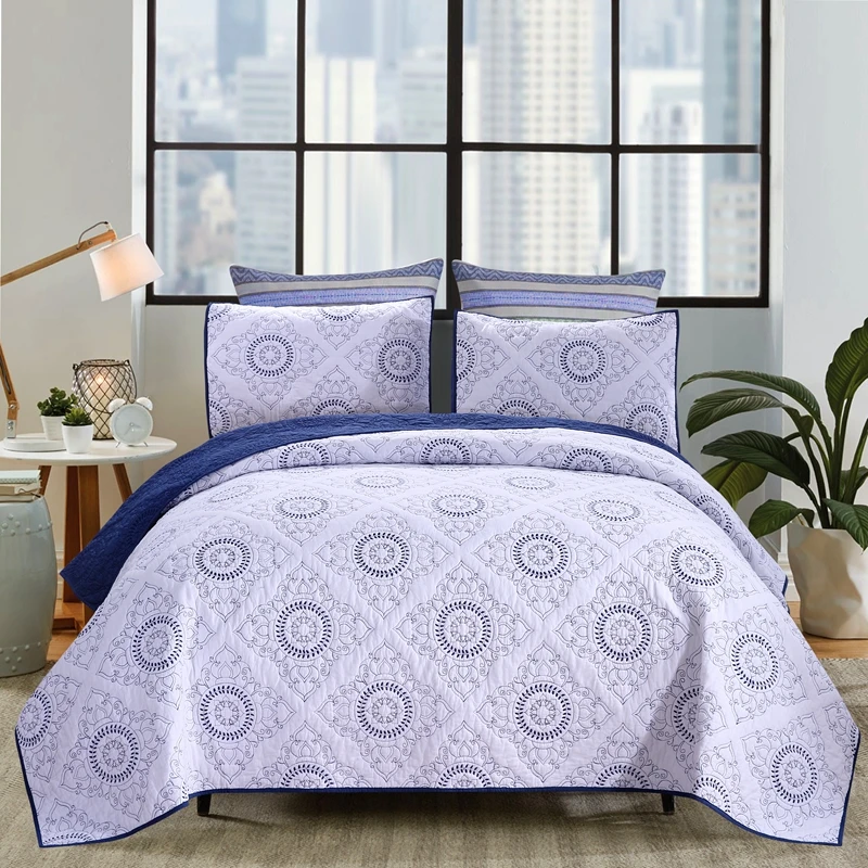 MILAIYA embroidered 3pcs quilted bedding sets American style linens