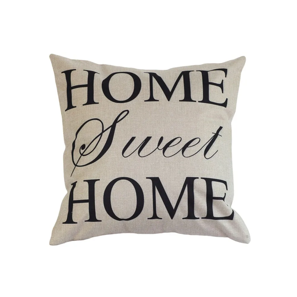 English word pillow cushion Home Pillow Case Cover Cotton Linen Waist