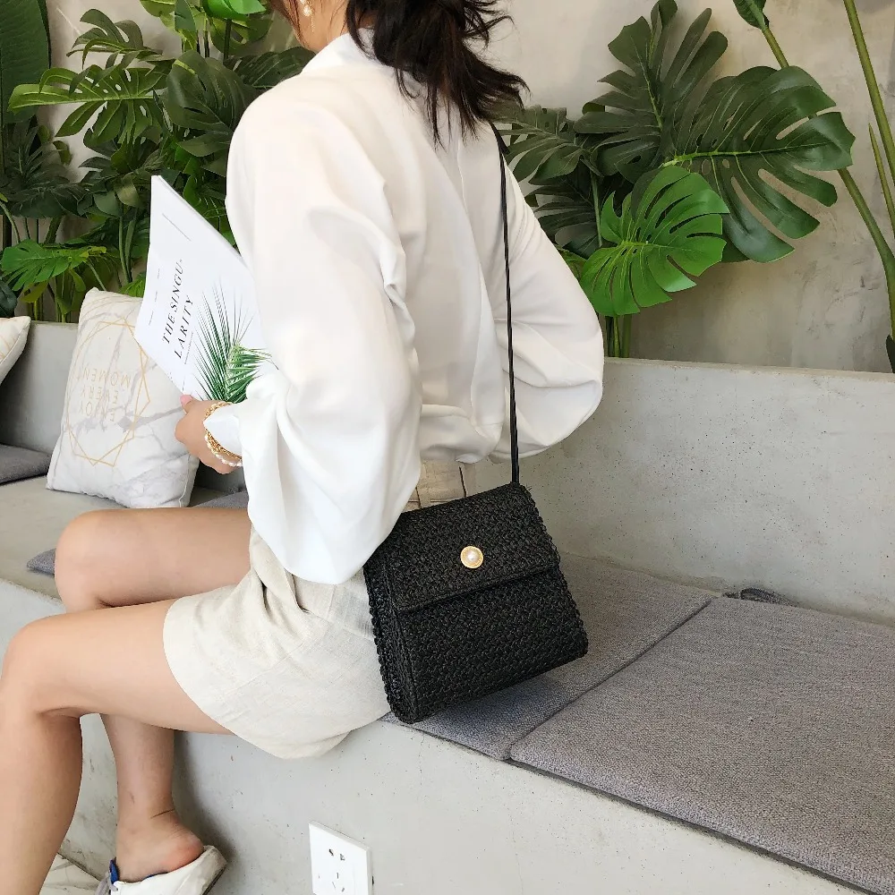 النسيج أكياس Crossbody للنساء 2019 الصيف حقيبة شاطئية السيدات الكتف رسول اليد حقيبة سفر الإناث اليد حقيبة دروبشيبينغ