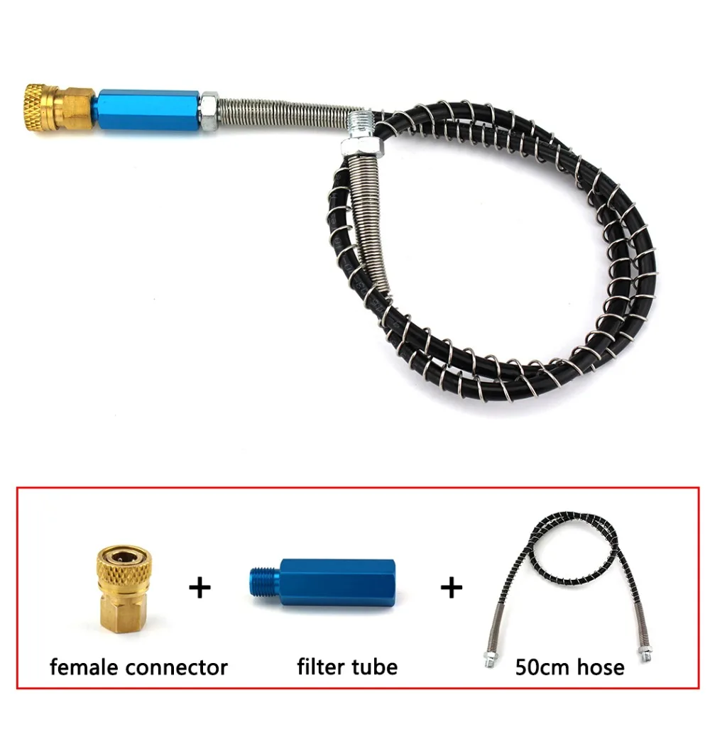 Высокая Давление насос фильтр PCP Пейнтбол ВВС M10x1 40MPA фильтрации воздуха 50 см шланг M10x1 небольшая трубка Вода-масло сепаратор синий