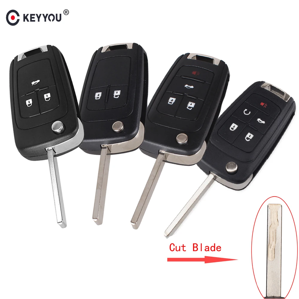 

KEYYOU Key Shell Case 2 3 4 5 Buttons For Chevrolet Cruze Epica Lova Camaro Flip Folding Remote Car Key With HU100 Cut Blade