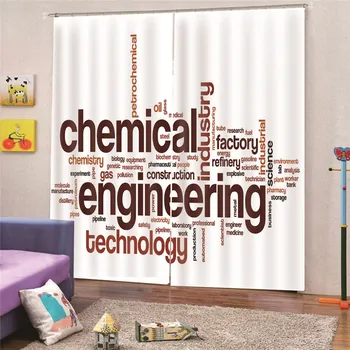 

3D Digital Print Letter Modern Curtains Living Room Kitchen Bedroom Blackout Kids Window Panel Custom Cloth Decor Draps AP26
