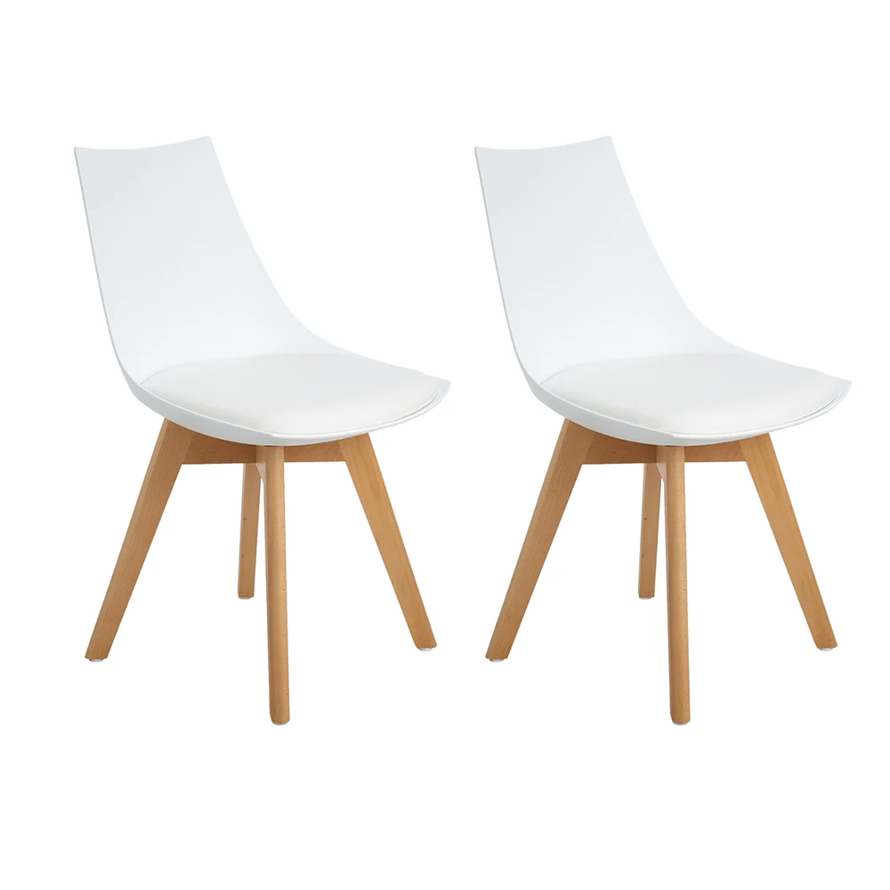 EGGREE 4 pieces Kitchen Chairs, Dining Chair, Mirror Frame With Feet, Office Room Of Solid Wood Beech And Metal Frame,