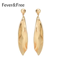 

Fever&Free Punk Long Leaf Earrings For Woman Gold Vintage Simple Style Drop Earrings Geometric Free Shipping Jewelry Earring