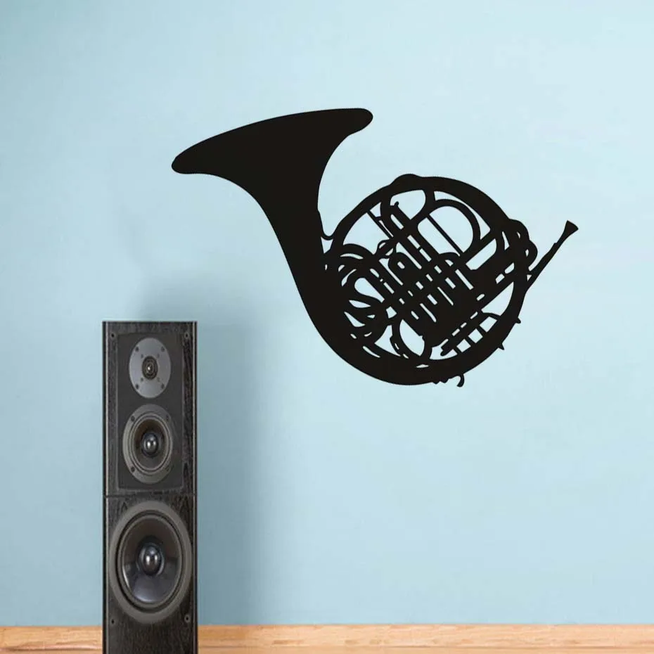 Home Decor French Horn Musical Instrument Decal Modern Wall Sticker