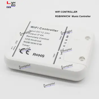 

5pcs 4A*5CH 5CH(RGB/WW/CW) LED WIFI Controller IOS Android Smart Link Timer DC 12-24V