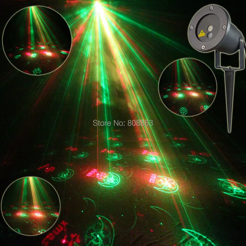 

R&G Outdoor Holiday Waterproof Laser Lighting 12 Christmas Patterns Projector Party Landscape party Tree Garden Xmas Light b181