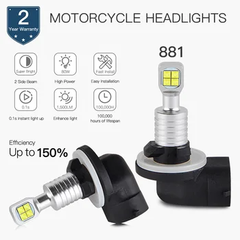 

NICECNC 80W 881 Headlight LED Bulbs For Polaris ATV UTV ACE Ranger EV 500 570 Sportsman 850 1000 High Lifter RZR 2016 2017 2018