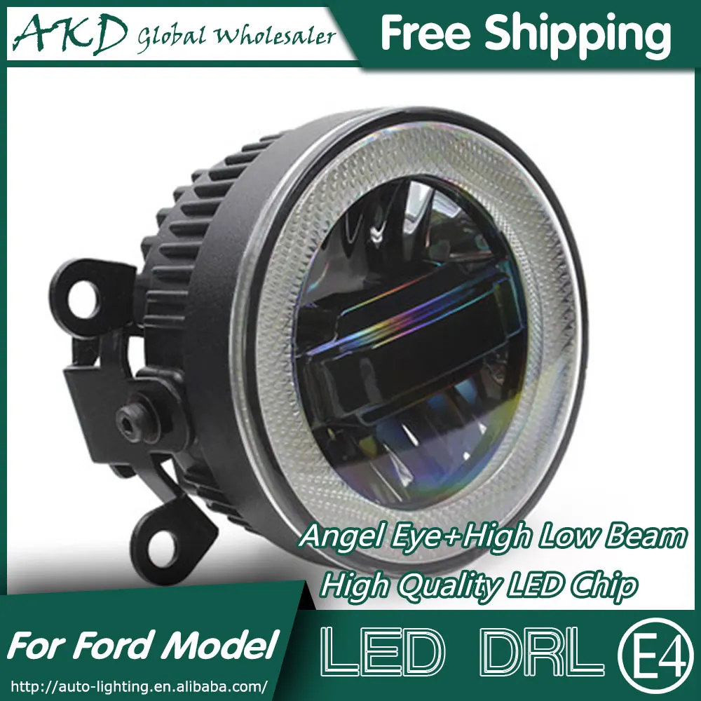 

AKD Car Styling Angel Eye Fog Lamp for Ford Fusion LED DRL Daytime Running Light High Low Beam Fog Light Automobile Accessories