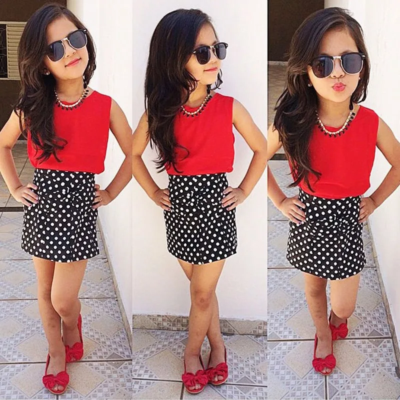 baby red polka dot skirt