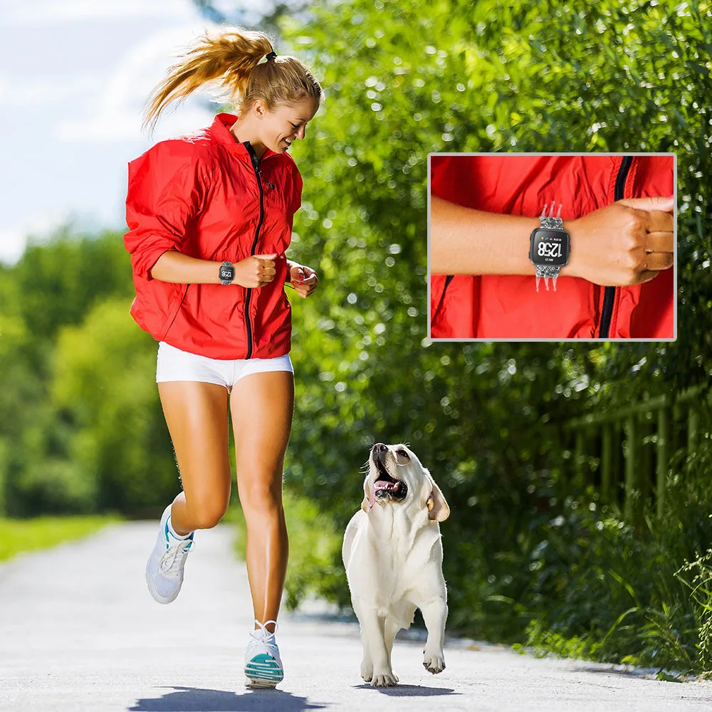 Браслет для Fitbit Versa силиконовый регулируемый спортивный браслет дышащий ремешок для часов с отверстиями для воздуха для Fitbit Versa