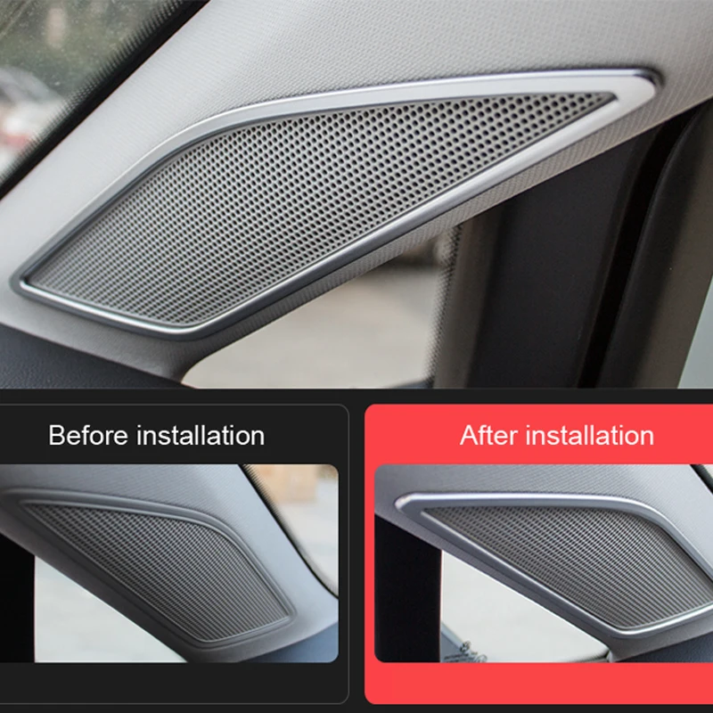 For VW Volkswagen Golf 7 MK7 2014-2018 ABS Matte Interior Front Stereo Speaker Cover Trim 2pcs Car Styling