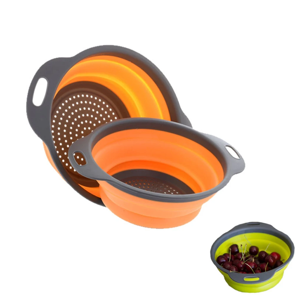 Складной силиконовый дуршлаг креативная корзина для мытья фруктов и овощей Кухонные сетчатые Инструменты Корзина для мытья овощей и фруктов фильтр