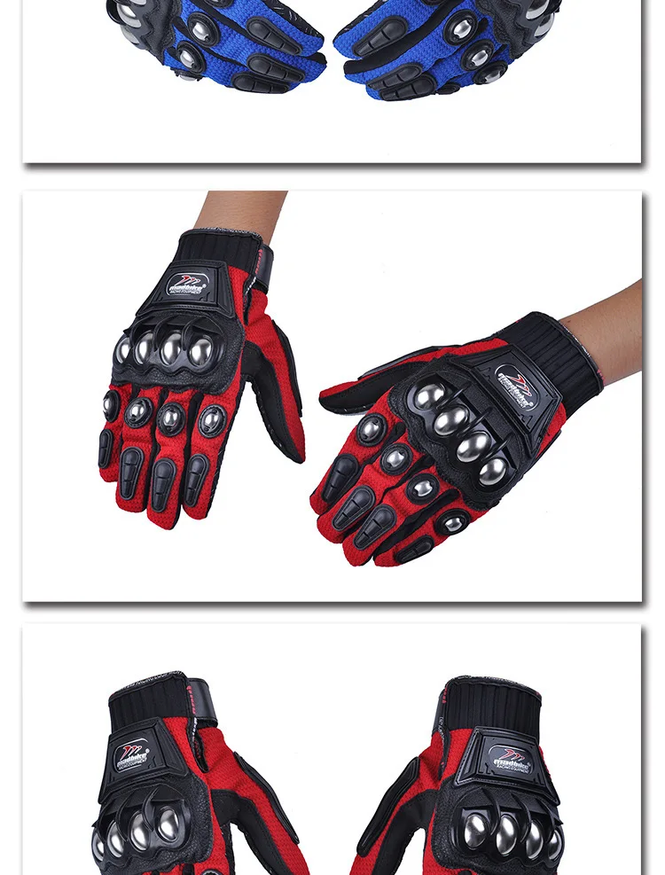 Сплав сталь Madbike Мотоциклетные Перчатки защитные Guantes Luvas Para Motor черный синий красный