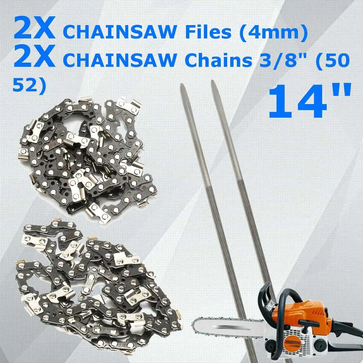 Buy New Durable 4pcs Chainsaw Files 50 52 Chains for