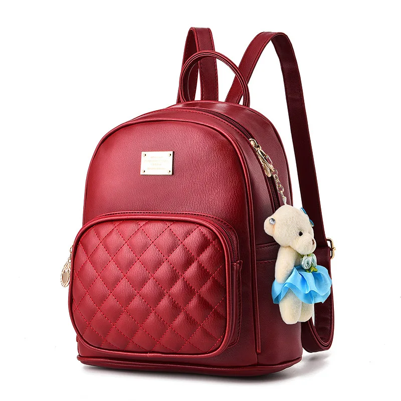 Women Brand Backpack Bag 2017 Fashion Fresh PU Shoulder Bag New Top Quality 7 Color Bear