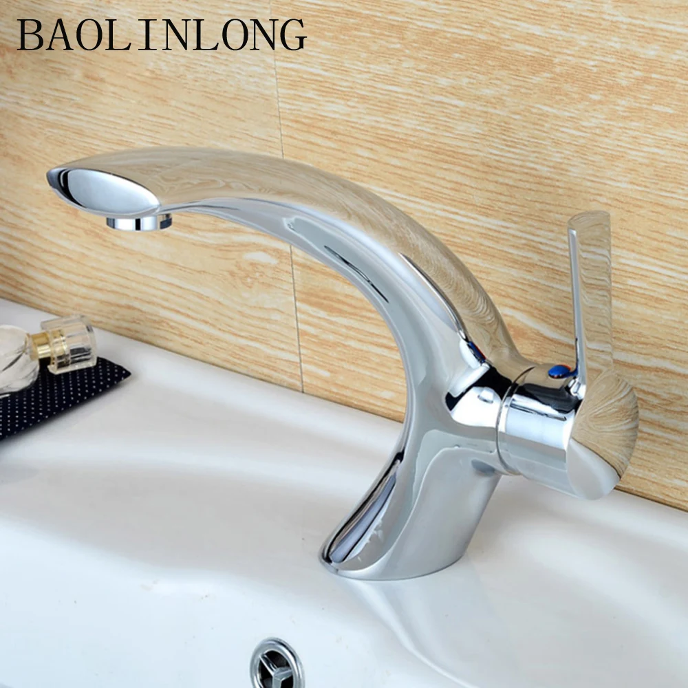 

Brass Chrome Bathroom Basin Faucet Vanity Vessel Sinks Deck Mount Mixer Tap