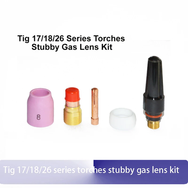 5pcs/set Tig 17/18/26 Series Welding Torches Stubby Gas Lens Kit For