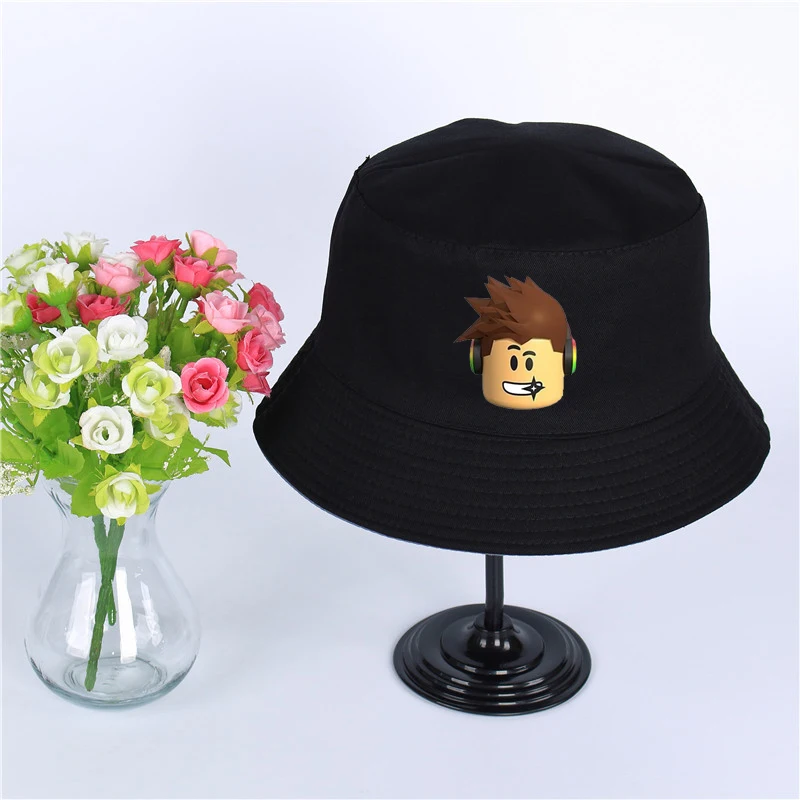 Anime Game Roblox Logo Summer Hat Women Mens Panama Bucket Hat Anime Game Roblox Design Flat Sun Visor Fishing Fisherman Hat Men S Bucket Hats Aliexpress - buckets roblox