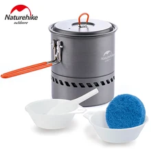 Naturehike 1.5L Heat Exchanger Camping Kettle Folding Soup Pot Picnic Cookware Outdoor Bowl and Spoon Lightweight