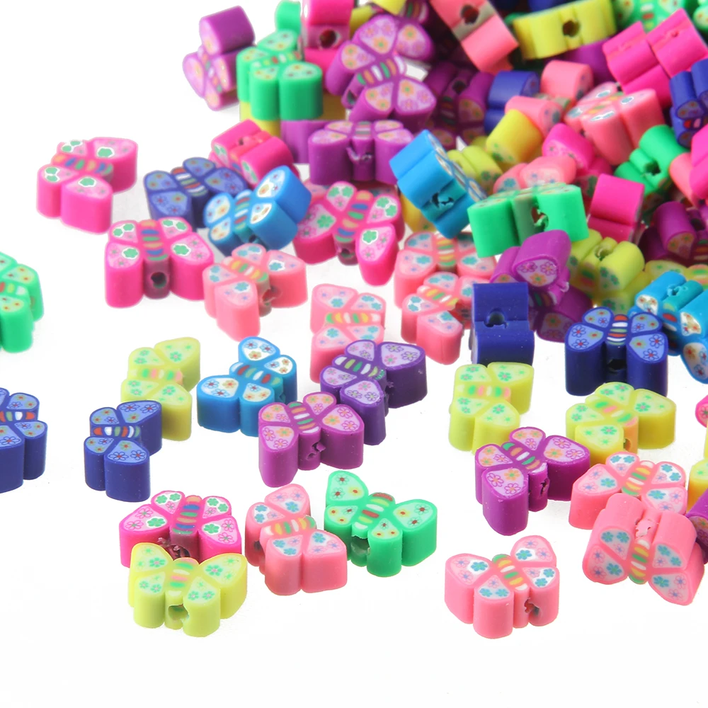 

Many Colors Cute butterfly shape Design Fimo Polymer Clay Loose Spacer Beads Slices Charms Jewelry Findings Making DIY Crafts