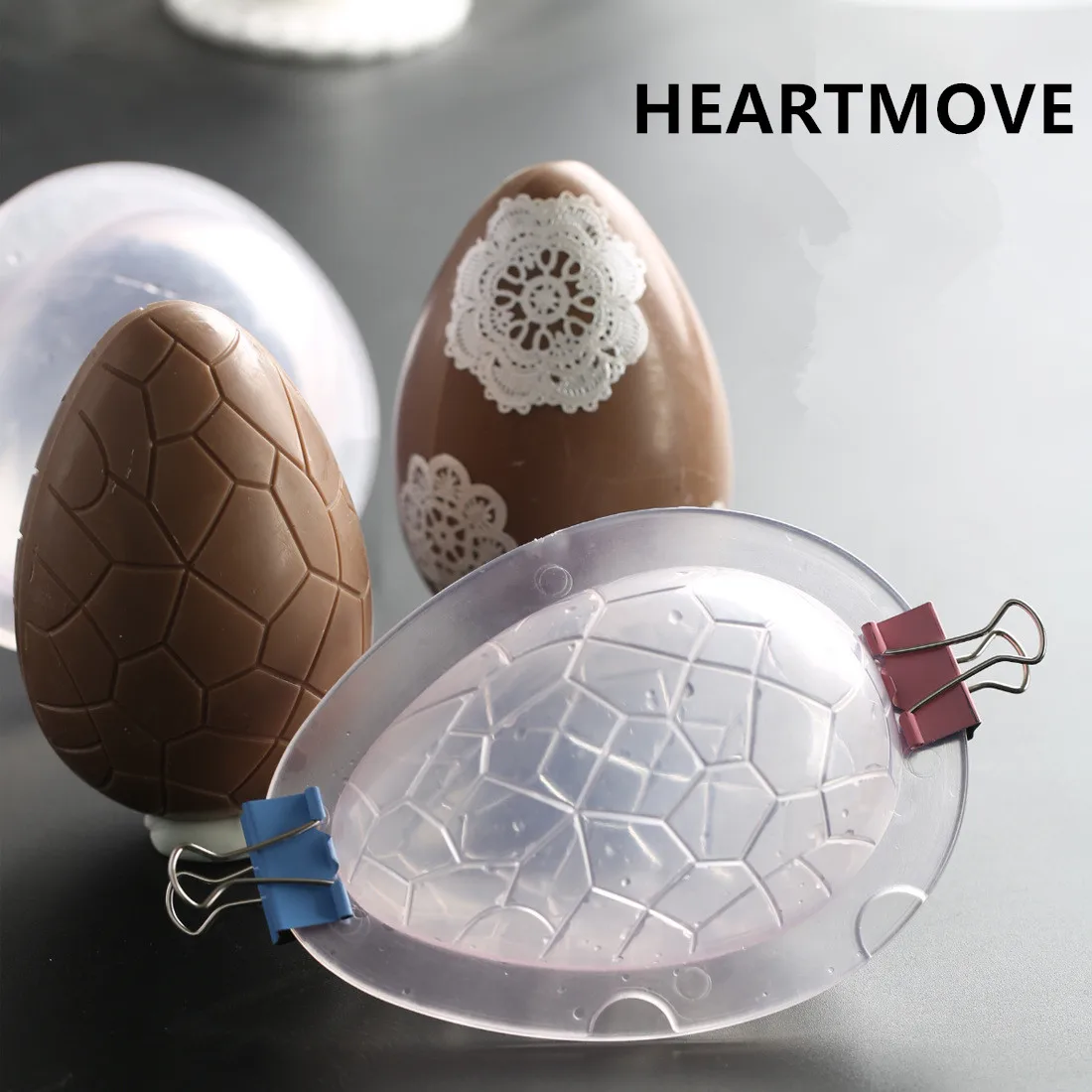HEARTMOVE Newly 2 Style 3D Easter Egg Chocolate Mold