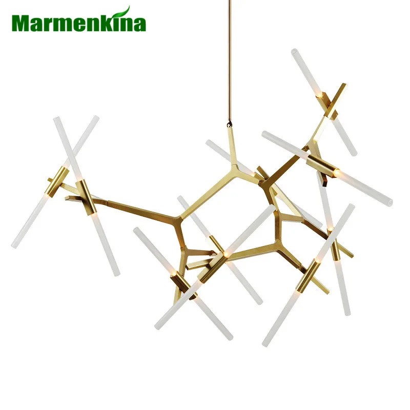 

2018 New Nordic minimalist modern restaurant living room chandelier creative branch after branch tube-shaped chandelier