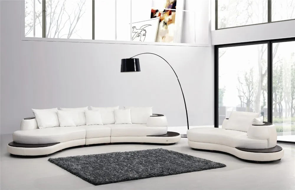 Набор диванов, мебель для гостиной, Большой угловой диван с современным Кожаным Диваном