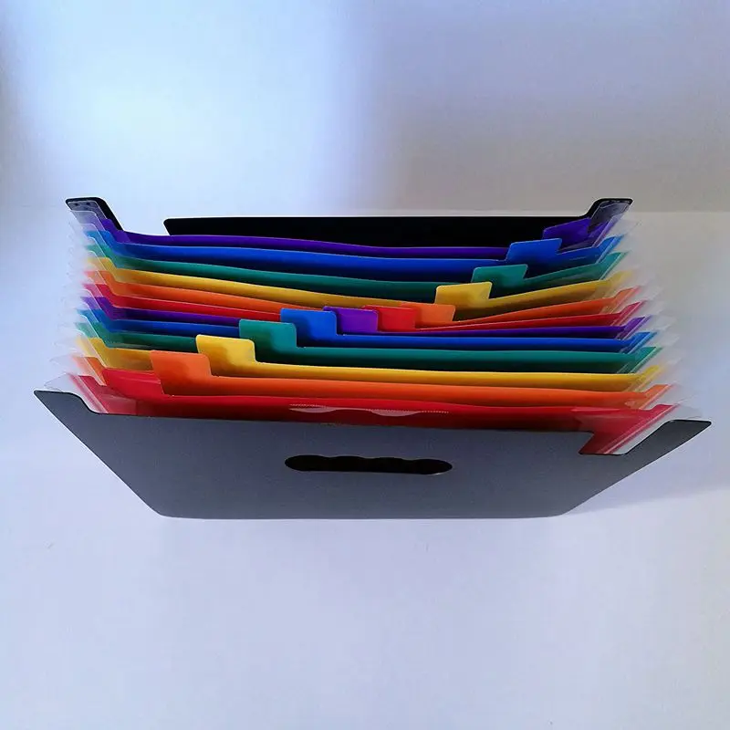 12 карманов расширяющиеся файлы папка/A4 расширяемый файл Органайзер/Портативная папка для бумаг на молнии/Высокая емкость разноцветный Sta