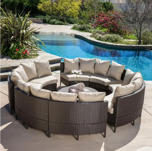 Sigma открытый патио Furniture10-Piece плетеный диван секционный набор