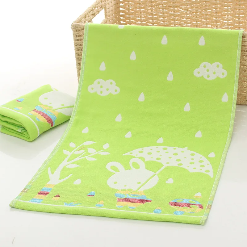 26*50cm High Quanlity Baby Towel Cartoon Babys Washcloth Handkerchief Kids Feeding Wipe Cloth Three-layer Cotton Gauze Towels