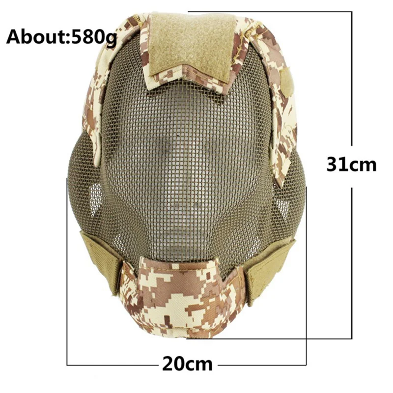

Outdoor Cycling Sports Helmets Full Mask Low Carbon Steel Adjustable Breathable Mouth Ear Protection helmet