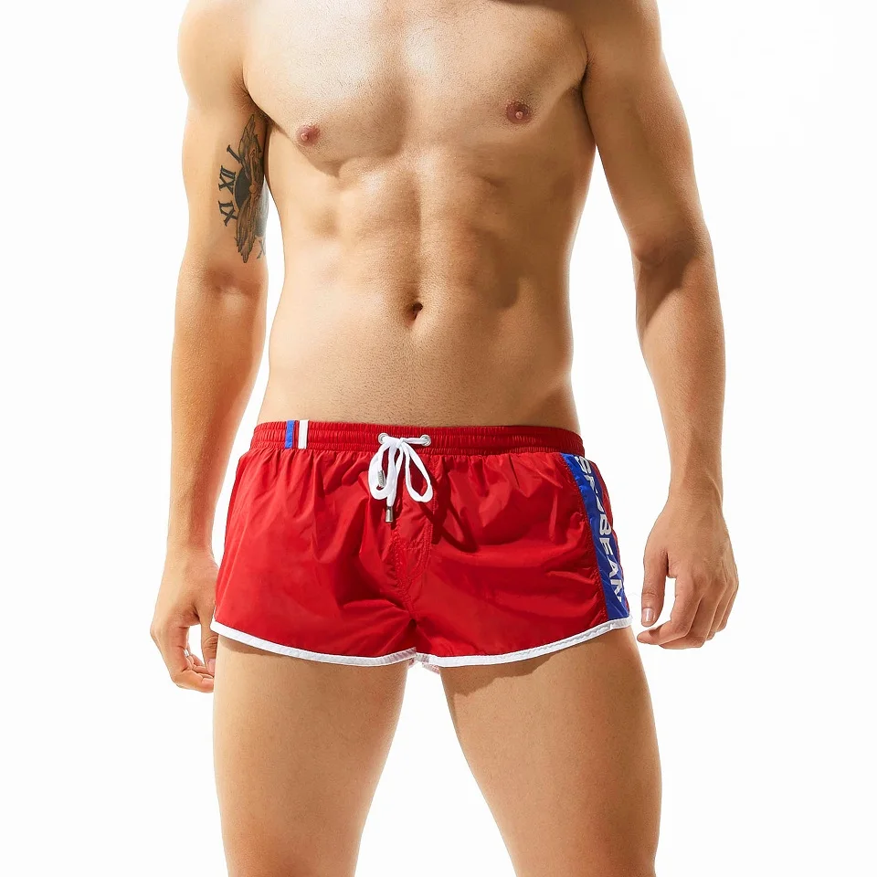 Новинка, seobean, короткие тренировочные шорты для бега, мужские спортивные Бермуды, hombre, шорты для спортзала, homme - Цвет: RED