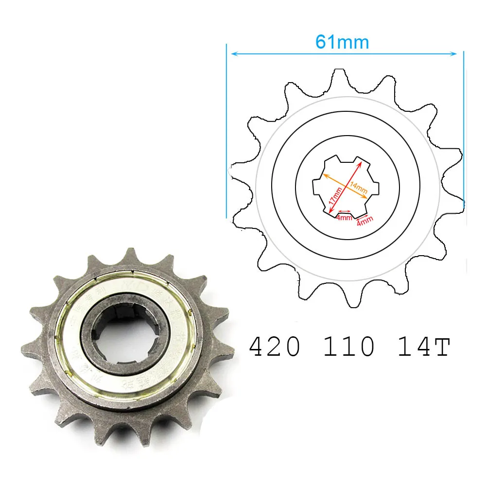 

Motorcycle 420 110 14T Fuel Saving Chain Sprocket For Honda Scooter 100cc 110cc