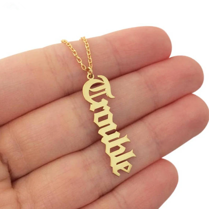 

Vertical Signature Pendant Custom Name Necklace Personalized Stainless Steel Customized Birthday Gift For Women Bijoux