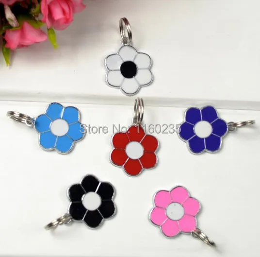 flower shaped dog tag