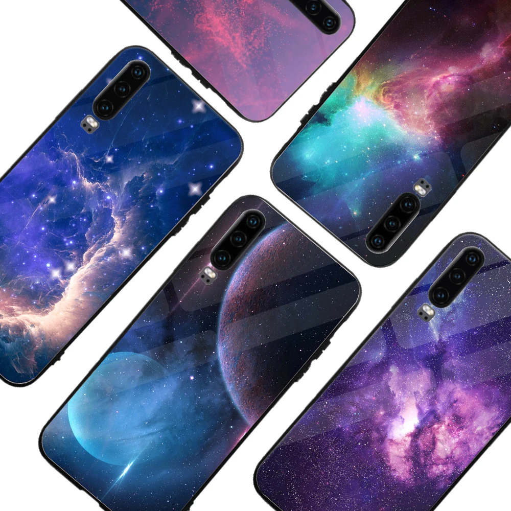 Градиент Стекло чехол для телефона huawei P20 P30 Коврики 20 альтернатива уникальный