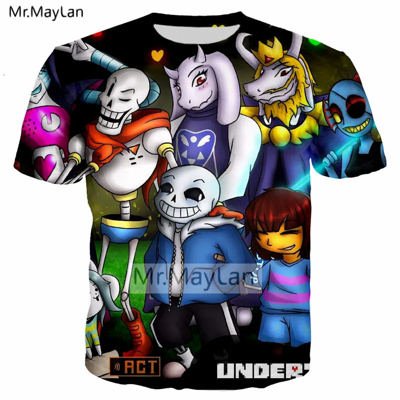 Harajuku горячий игра «Undertale» 3D печати уличная Футболка мужская брендовая хип-хоп футболка для мальчиков модная футболка moda hombre одежда