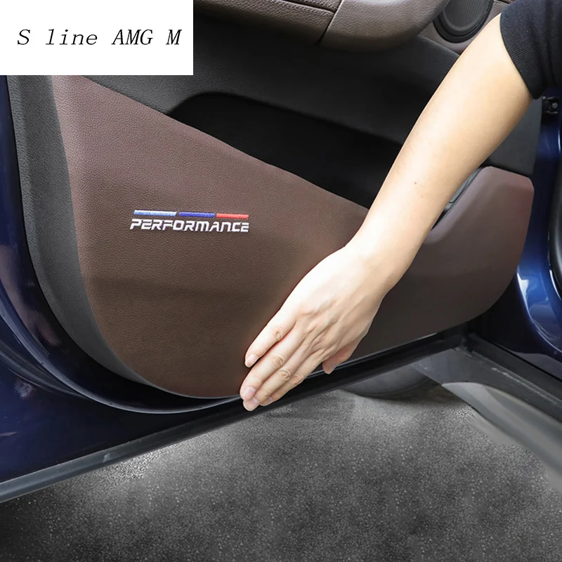 Car Styling Door Anti Kick Pad Protection mat decoration Covers Stickers trim For BMW X5 F15 2014-2018 Interior Auto Accessories |