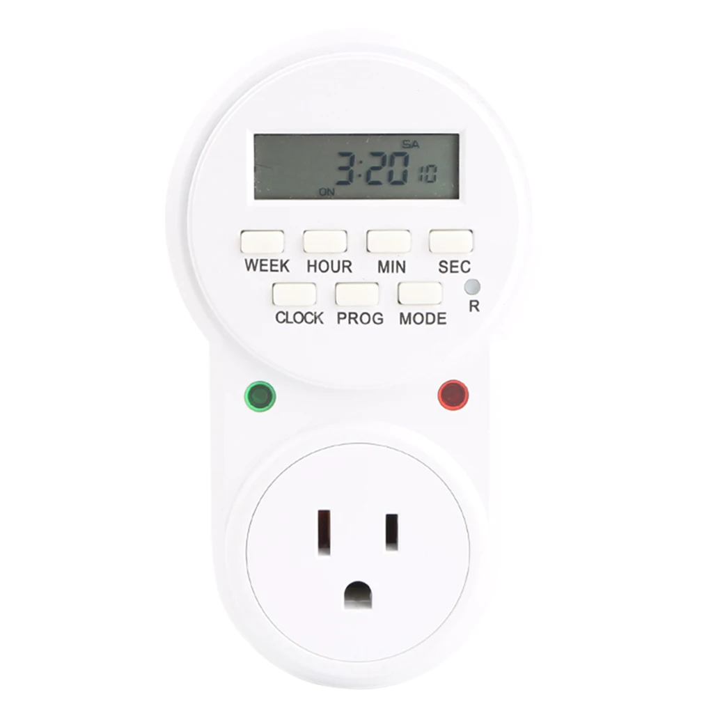 7 Days 24 Hours Digital Timer Switch US Plug Kitchen Smart Power Timer Outlet Programmable Timing Socket