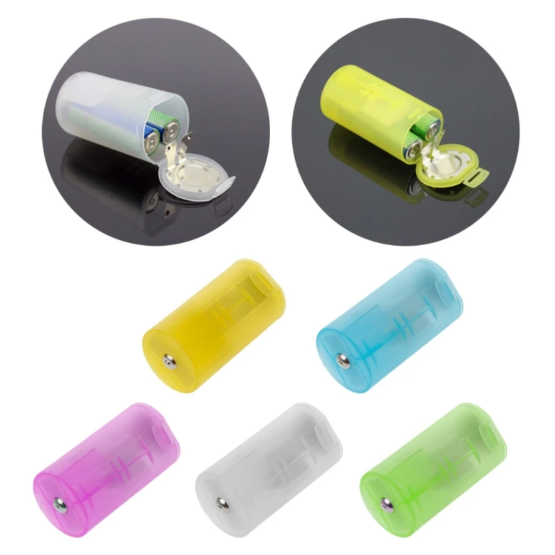 

OOTDTY Hard Plastic Battery Adapter Converter Holder Case Switcher Box 2x AA To D Size