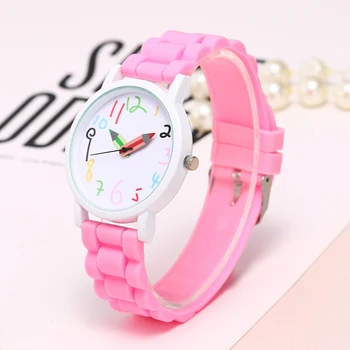 

2019 New White Case Children Watches Silicone Belt Pencil Pointer Watch Fashion Girls Kids Paint Clock Dropshipping