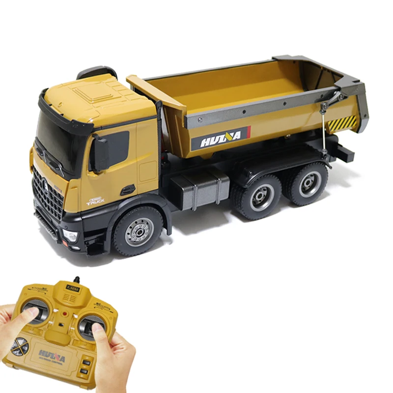 

HUINA TOYS 1573 1/14 10CH Alloy RC Dump Trucks Engineering Construction Car Remote Control Vehicle Toy RTR - Brown