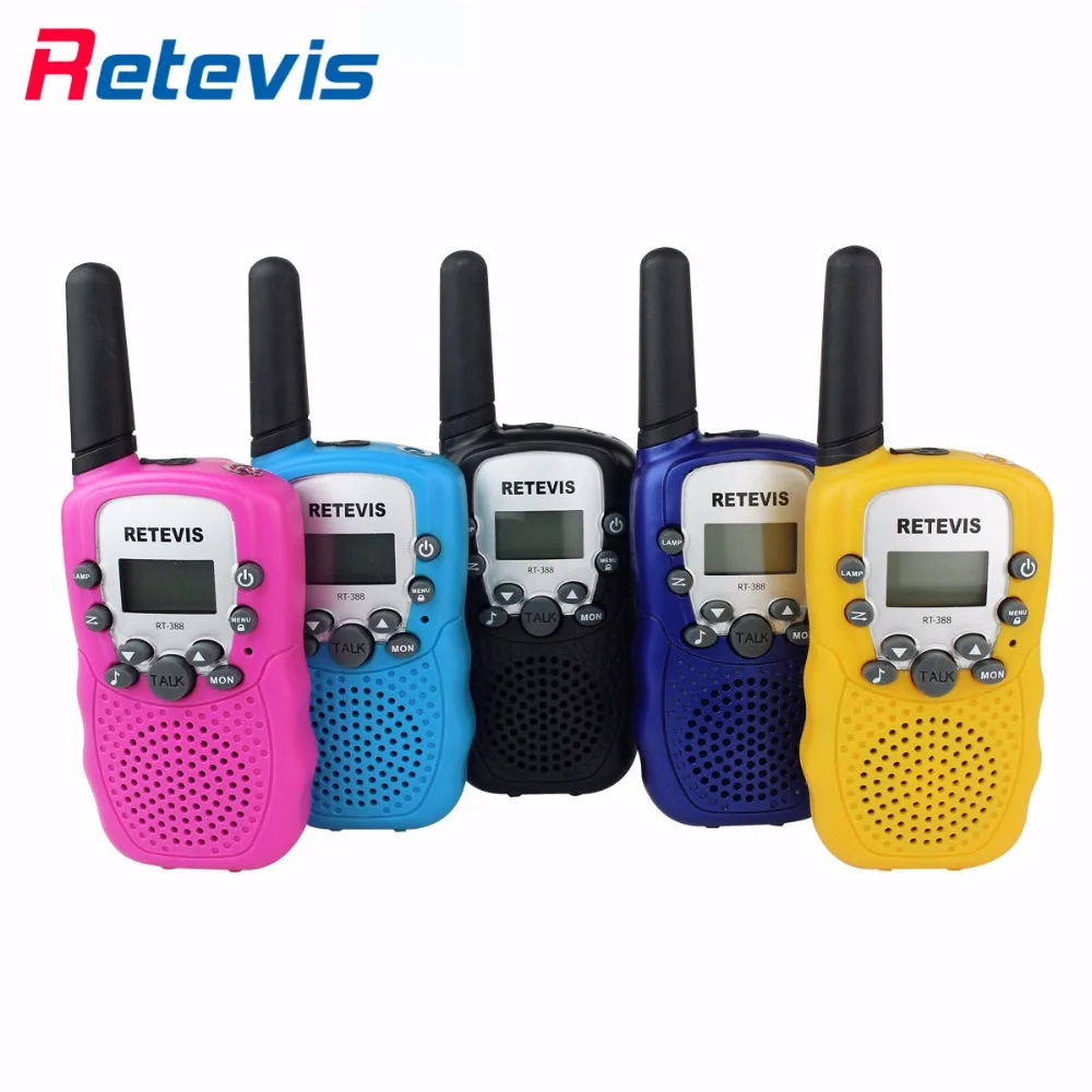 2pcs Children Mini Walkie Talkie Kids Radio Retevis RT388 0 5W PMR VOX LCD Display Flashlight