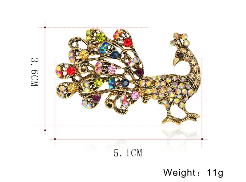 Женский Кристалл винтажные броши в форме павлина для свадьбы женские животные стразы брошь из искусственного жемчуга булавка ювелирные изделия женские аксессуары