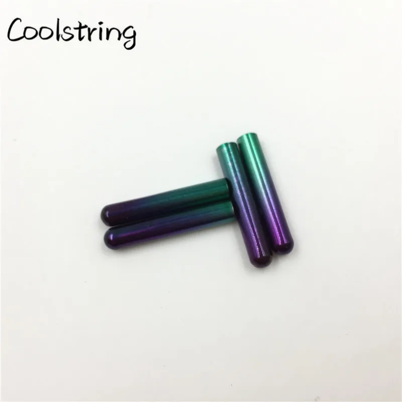 Coolstring, 4 шт./1 комплект, новинка 3,8x22 мм, градиентный бесшовный, с электрическим покрытием, окрашенные металлические наконечники, сменные шнурки с пулевидной головкой - Цвет: 447 Purple Green