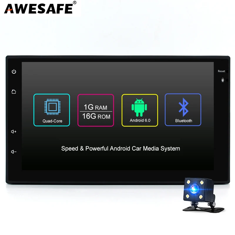 AWESAFE 2 Din Car DVD Player Quad core+Android+GPS Navigation+Wifi