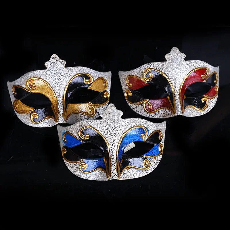 New Golden rim festival new cosplay mask upscale Venetian mask halloween party crown crack masquerade mask