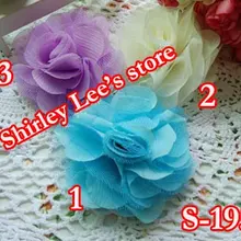 144 X большой 7 см Сетка и шелковистая гладкая брошь "Роза" цветок свадьба, Микс 3 цвета