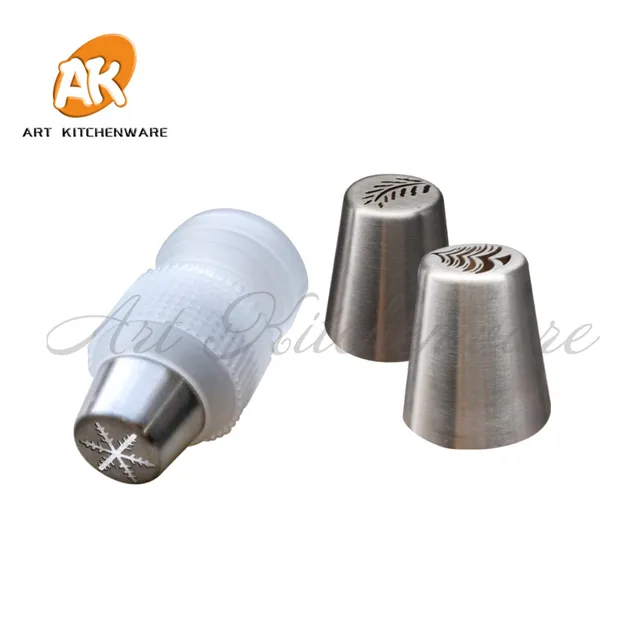 3pcs Christmas Tree Russian Nozzles And Adapter An Stainless Steel Piping Tips Pastry Wedding Cake 3pcs Christmas Tree Russian Nozzles And Adapter An Stainless Steel Piping Tips Pastry Wedding Cake